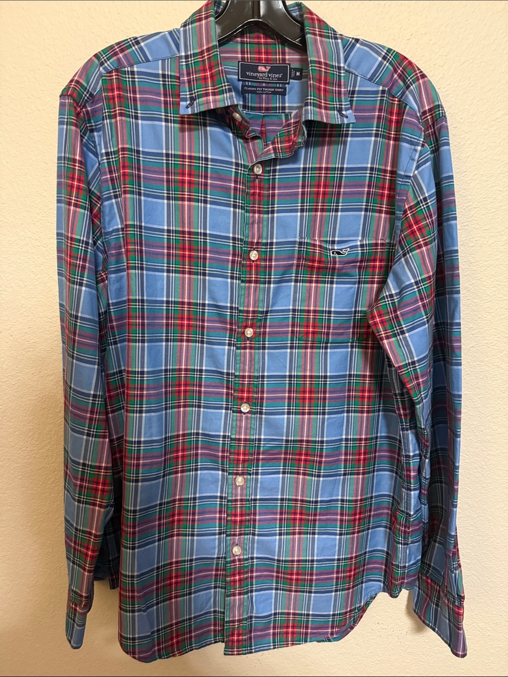 Vineyard Vines Blue and Red Plaid Button-Down Shirt